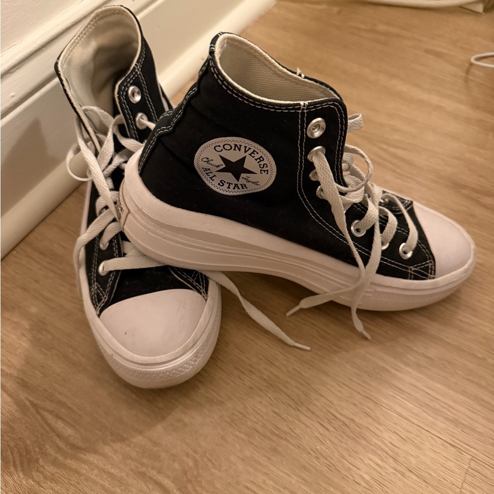 Converse High-Top Platform Sneakers - Black and White